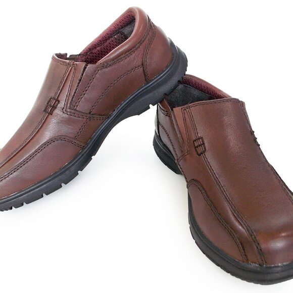 KENNETH COLE Reaction CHECK N CHECK Leather brown Back to School shoe Slip on - Picture 2 of 5